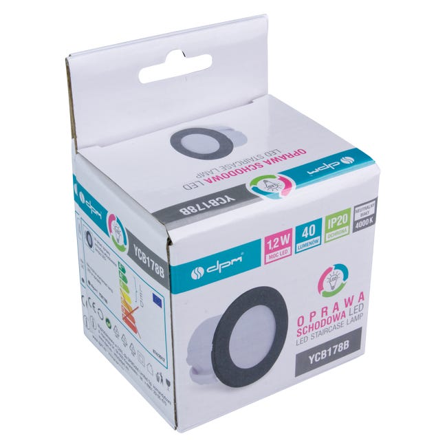 Oprawa schodowa czarna IP20 40 lm LED DPM