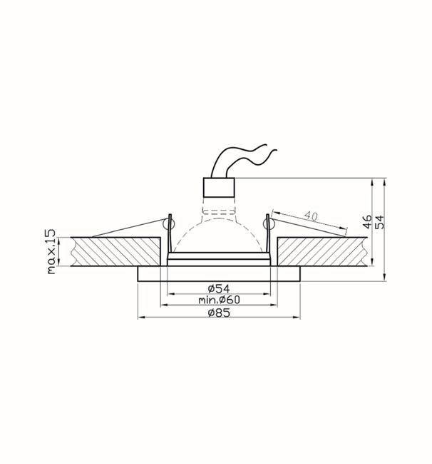 Oprawa stropowa hermetyczna SH-06 IP65 nikiel GU5.3 CANDELLUX