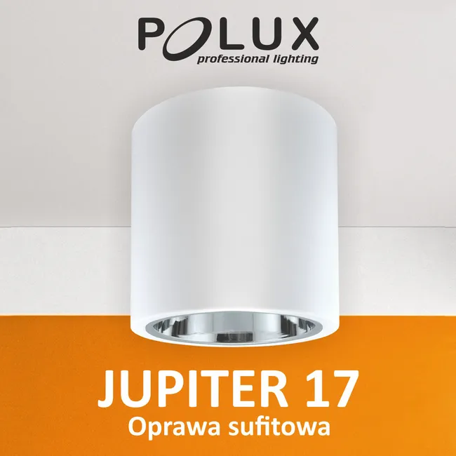 Oprawa stropowa natynkowa JUPITER śr. 17 cm biała E27 POLUX