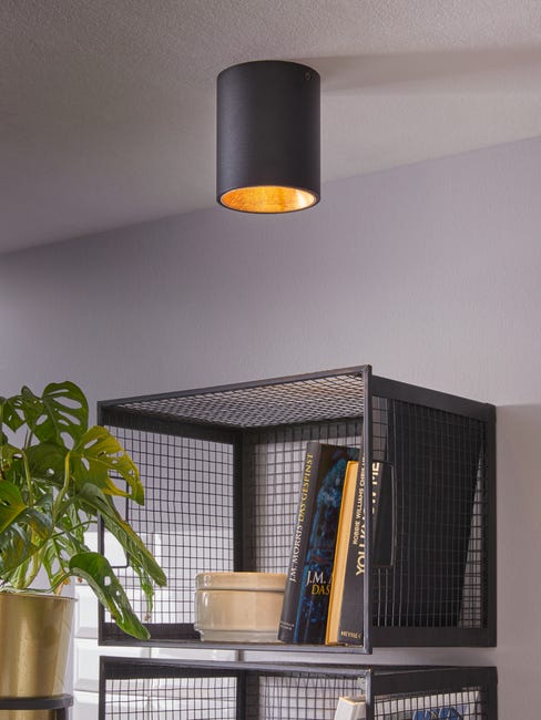 Oprawa stropowa natynkowa POLASSO czarno-złota LED EGLO