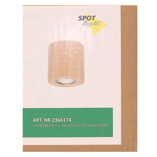 Oprawa stropowa natynkowa WOODDREAM dąb okrągła GU10 SPOT-LIGHT