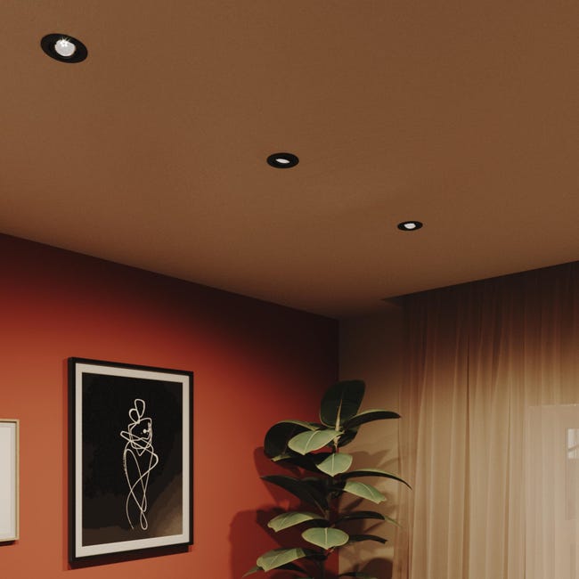 Oprawa stropowa oczko Bama 3 szt. GU10 czarny Inspire