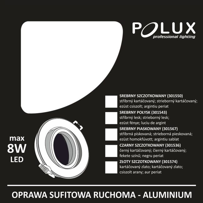 Oprawa stropowa oczko EAST OPAL złota okrągła GU10 POLUX