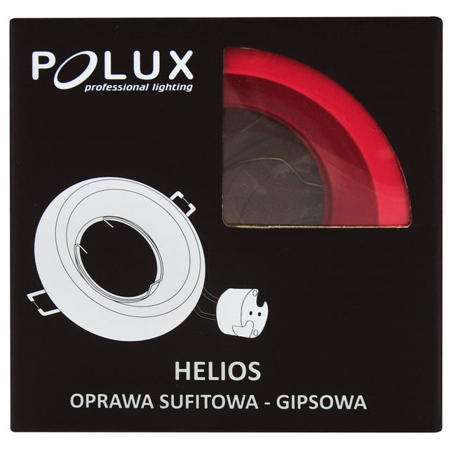 Oprawa stropowa oczko HELIOS gipsowe czerwone MR16 POLUX