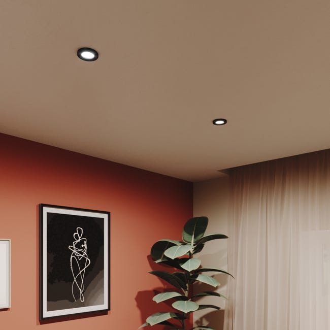 Oprawa stropowa oczko Lecco czarna GU10 IP65 Inspire