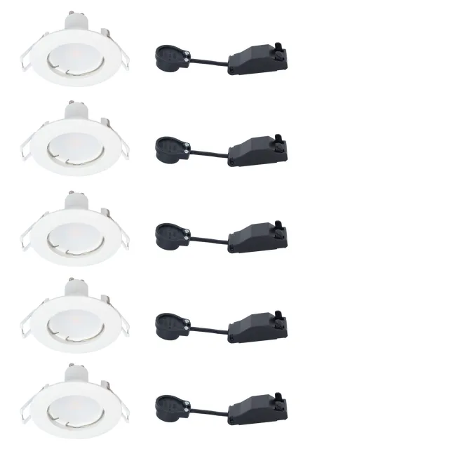 Oprawa stropowa wpuszczana 5 szt. biała GU10