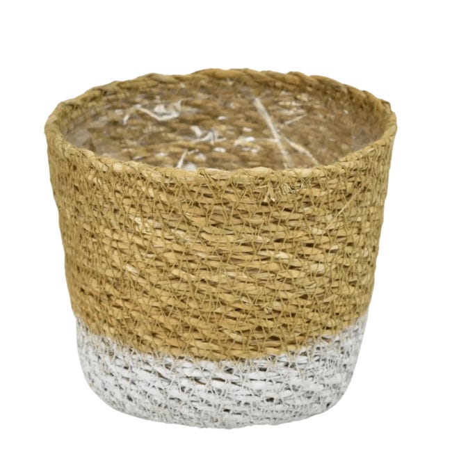 Osłonka doniczki koszyk Moroccan 14,5cm naturalny biały