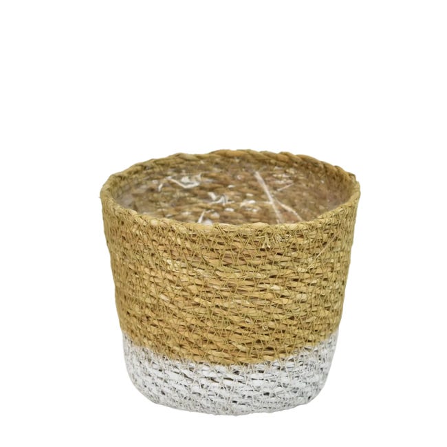 Osłonka doniczki koszyk Moroccan 14,5cm naturalny biały