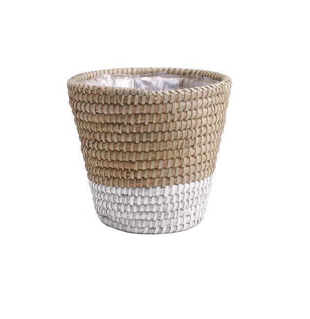 Osłonka doniczki koszyk Moroccan 24,5cm naturalny biały