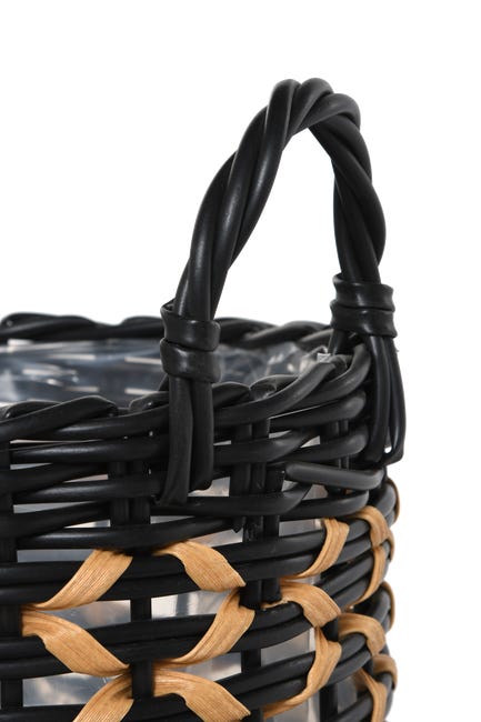 Osłonka kosz technorattanowy 45cm beżowo-czarny Ote