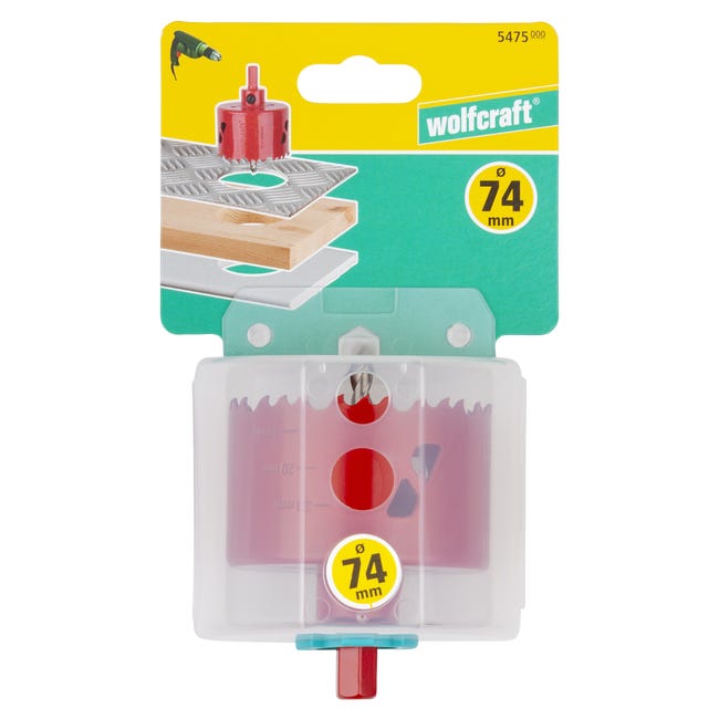 Otwornica do metalu 74 mm z wiertłem HSS 5475000 WOLFCRAFT