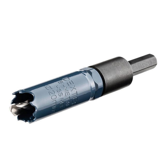 Otwornica do metalu HSS 20 mm + wiertło centrujące i trzpień DEXTER