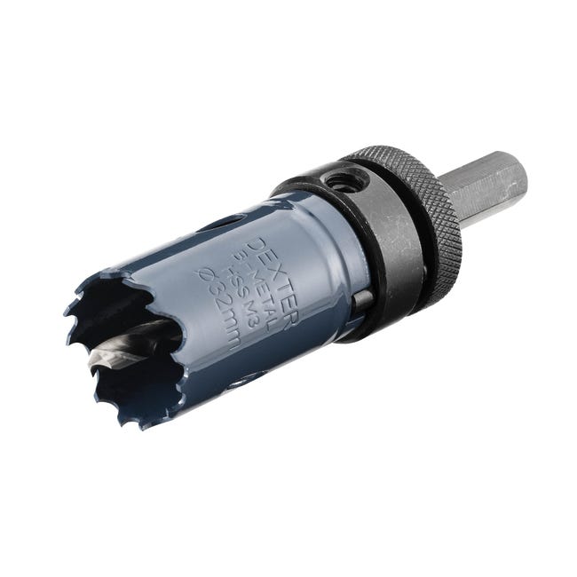 Otwornica do metalu HSS 32 mm + wiertło centrujące i trzpień DEXTER