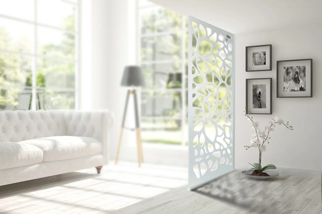 Panel ażurowy Otoczaki Biały półmatowy 90 x 200 cm