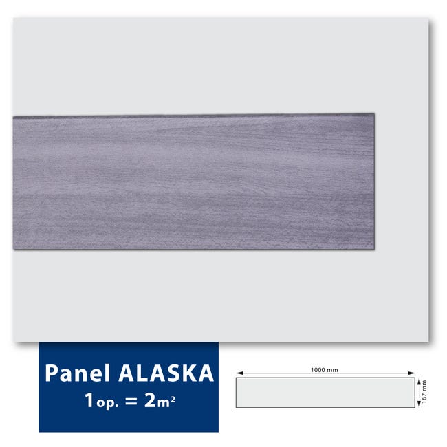 Panel dekoracyjny Alaska szary 16.7 x 100 cm polistyren 12 szt. DMS