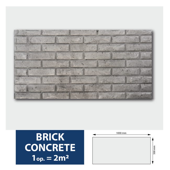 Panel dekoracyjny Brick Concrete 100 X 50 cm polistyren 4 szt. DMS