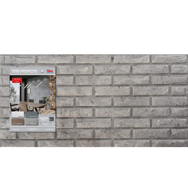 Panel dekoracyjny Brick Concrete 100 X 50 cm polistyren 4 szt. DMS