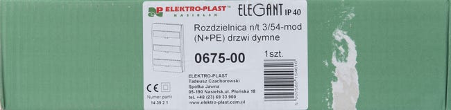 Panel elektryczny bez wyposażenia ELEGANT RN 3 / 54 0675 - 00 ELEKTRO-PLAST