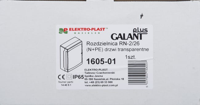 Panel elektryczny bez wyposażenia GALANT PLUS 2 / 26 1605 - 01 ELEKTRO-PLAST