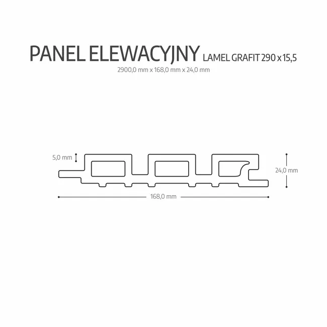Panel elewacyjny lamel Grafit 290x15.5 Max-Stone