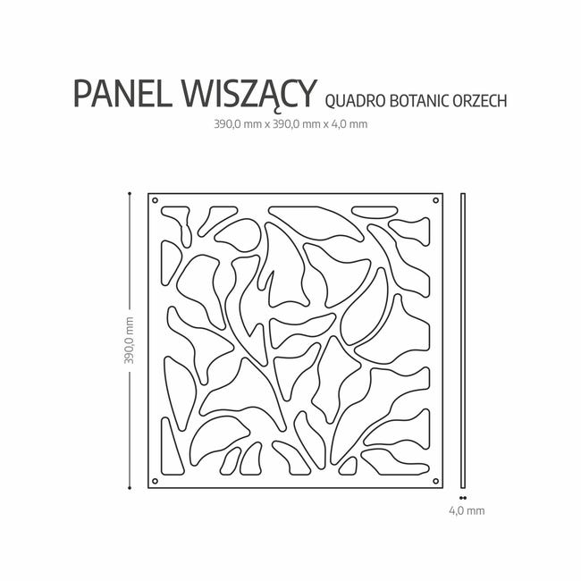 Panel wiszący ażurowy Quadro Botanic orzech