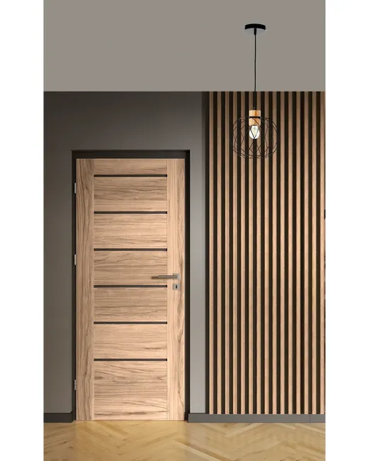 Panel ścienny 3D Lamel na HDF dąb catania czarny Nawadoor