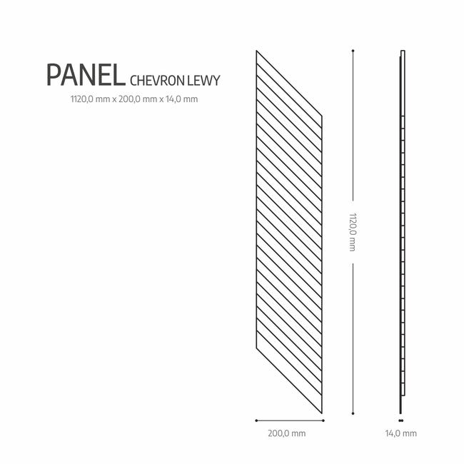 Panel ścienny 3D Lamel na filcu Chevron lewy 112x20 cm Fllow