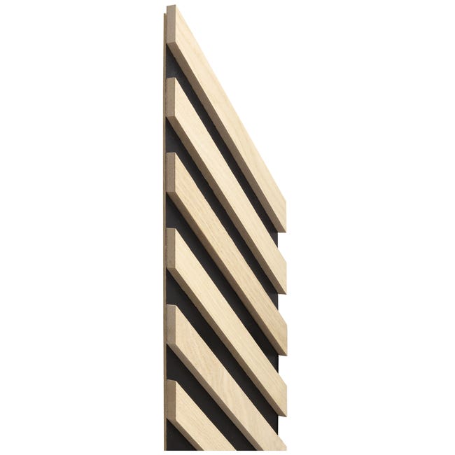 Panel ścienny 3D Lamel na filcu Chevron lewy 112x20 cm Fllow