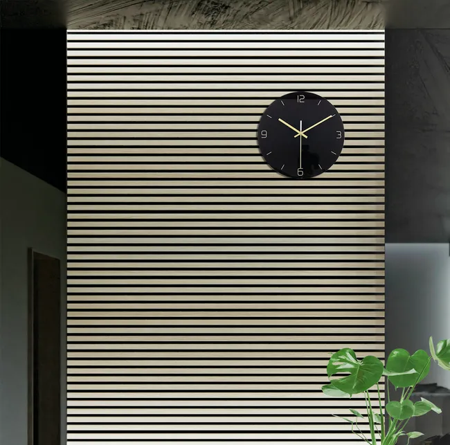 Panel ścienny 3D Lamel na filcu akustyczny 265x30 cm jesionowy/czarny Radex