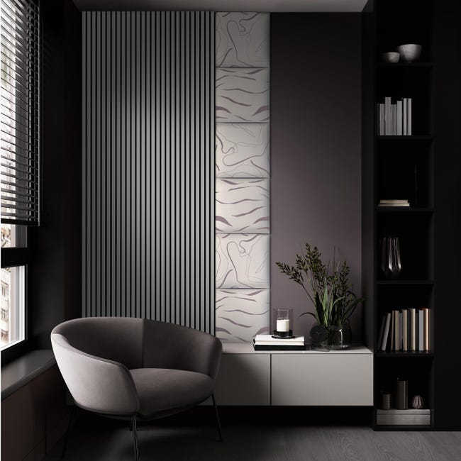 Panel ścienny 3D Lamel na filcu akustyczny dekoracyjny Glacier GR 265x24.5 cm Deco Academy