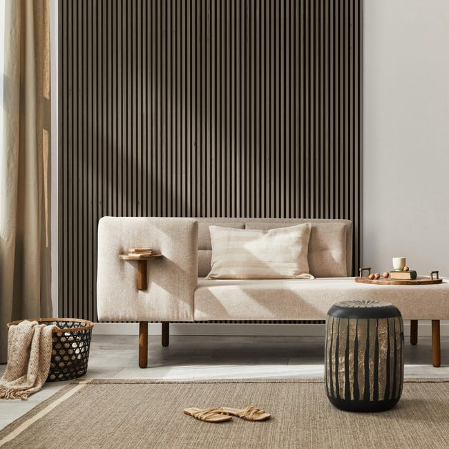 Panel ścienny 3D Lamel na filcu akustyczny dekoracyjny Hakira 265x24.5 cm Deco Academy