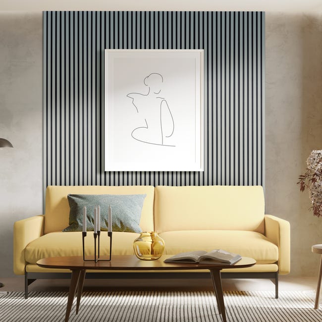Panel ścienny 3D Lamel ścienny akustyczny na filcu Sandgrau 20x30x265 cm