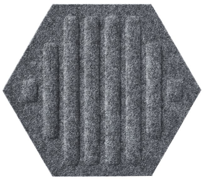 Panel ścienny 3D akustyczny filcowy dekoracyjny 30x26 cm Hexagon paski Szary