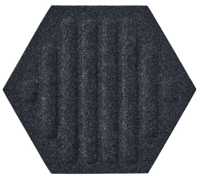Panel ścienny 3D akustyczny filcowy dekoracyjny 30x26 cm Hexagon paski czarny