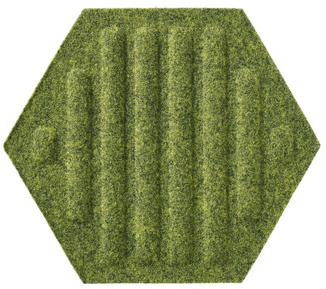 Panel ścienny 3D akustyczny filcowy dekoracyjny 30x26 cm Hexagon paski oliwkowy