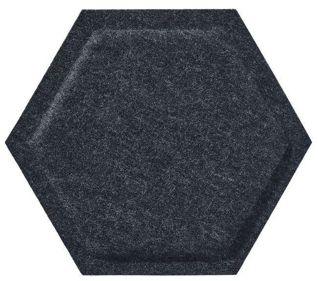 Panel ścienny 3D akustyczny filcowy dekoracyjny 30x26 cm Hexagon wypukły czarny