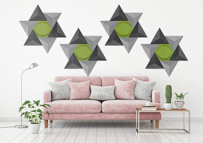 Panel ścienny 3D akustyczny filcowy dekoracyjny 30x26 cm Trójkąt wypukły czarny