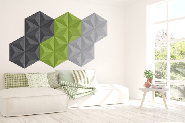 Panel ścienny 3D akustyczny filcowy dekoracyjny 30x26 cm Trójkąt wypukły oliwkowy