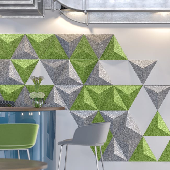Panel ścienny 3D akustyczny filcowy dekoracyjny 30x26 cm Trójkąt wypukły szary
