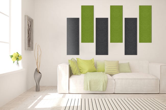 Panel ścienny 3D akustyczny filcowy dekoracyjny 30x30 cm Kwadrat w paski czarny