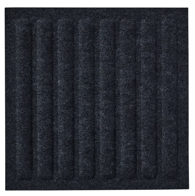 Panel ścienny 3D akustyczny filcowy dekoracyjny 30x30 cm Kwadrat w paski czarny
