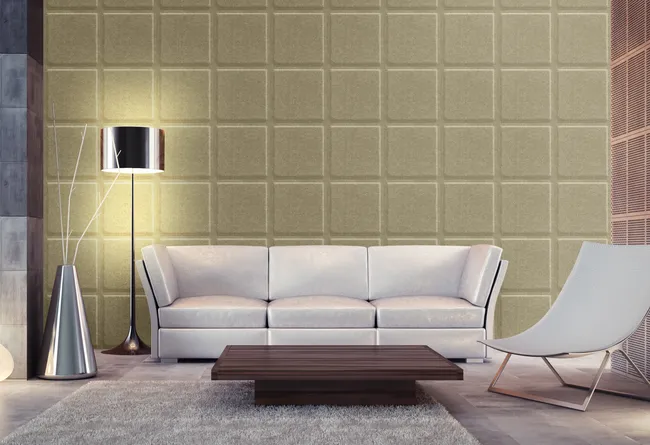 Panel ścienny 3D akustyczny filcowy dekoracyjny 30x30 cm Kwadrat wypukły kremowy