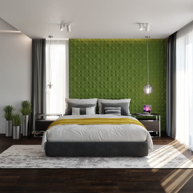 Panel ścienny 3D akustyczny filcowy dekoracyjny 30x30 cm Kwadrat z bąblami oliwkowy