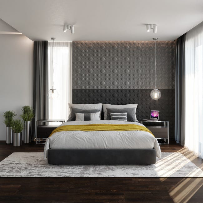 Panel ścienny 3D akustyczny filcowy dekoracyjny 30x30 cm Kwadrat z bąblami szary