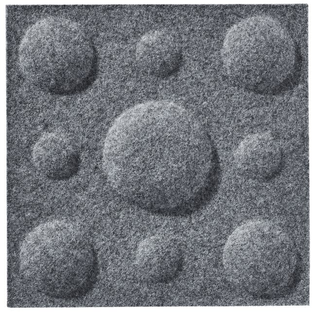 Panel ścienny 3D akustyczny filcowy dekoracyjny 30x30 cm Kwadrat z bąblami szary