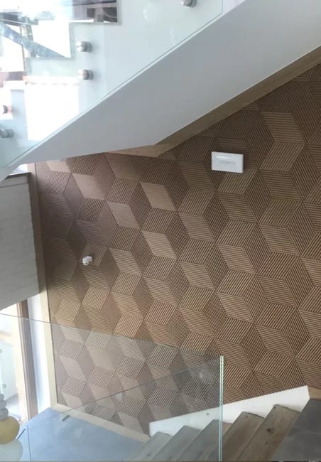 Panel ścienny 3D korkowy dekoracyjny Romb Paski Stelle