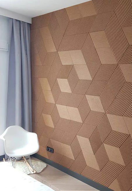 Panel ścienny 3D korkowy dekoracyjny Romb Paski Stelle