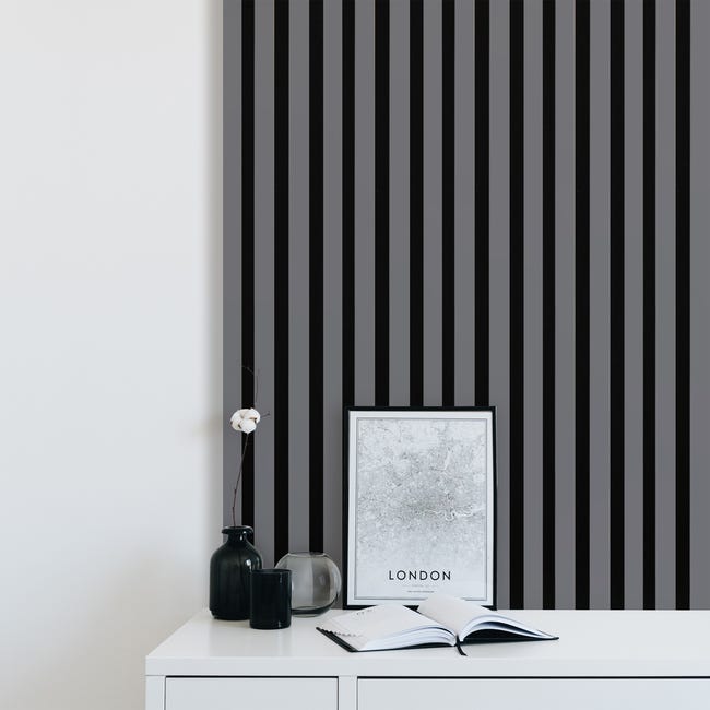 Panel ścienny 3D lamel na filcu akustyczny 265x15 cm Black Lead Fllow
