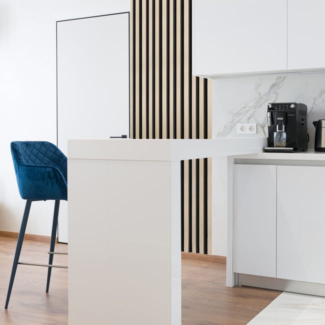 Panel ścienny 3D lamel na filcu akustyczny 265x15 cm Jesion Fornir Fllow