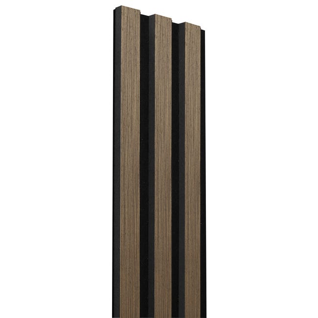 Panel ścienny 3D lamel na filcu akustyczny 265x15 cm Orzech Fornir Fllow